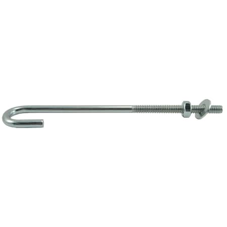 Midwest Fastener 1/4"-20 x 6" Zinc J Hold Down Bolt 4PK 34825